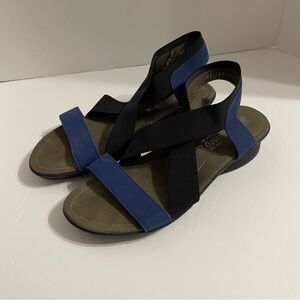 Mephisto Black and Blue Strappy Sandals